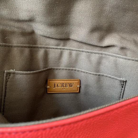 J. CREW HANDBAG TILLARY PURSE NEON CORAL LEATHER CROSSBODY - CLUTCH - Picture 5 of 10